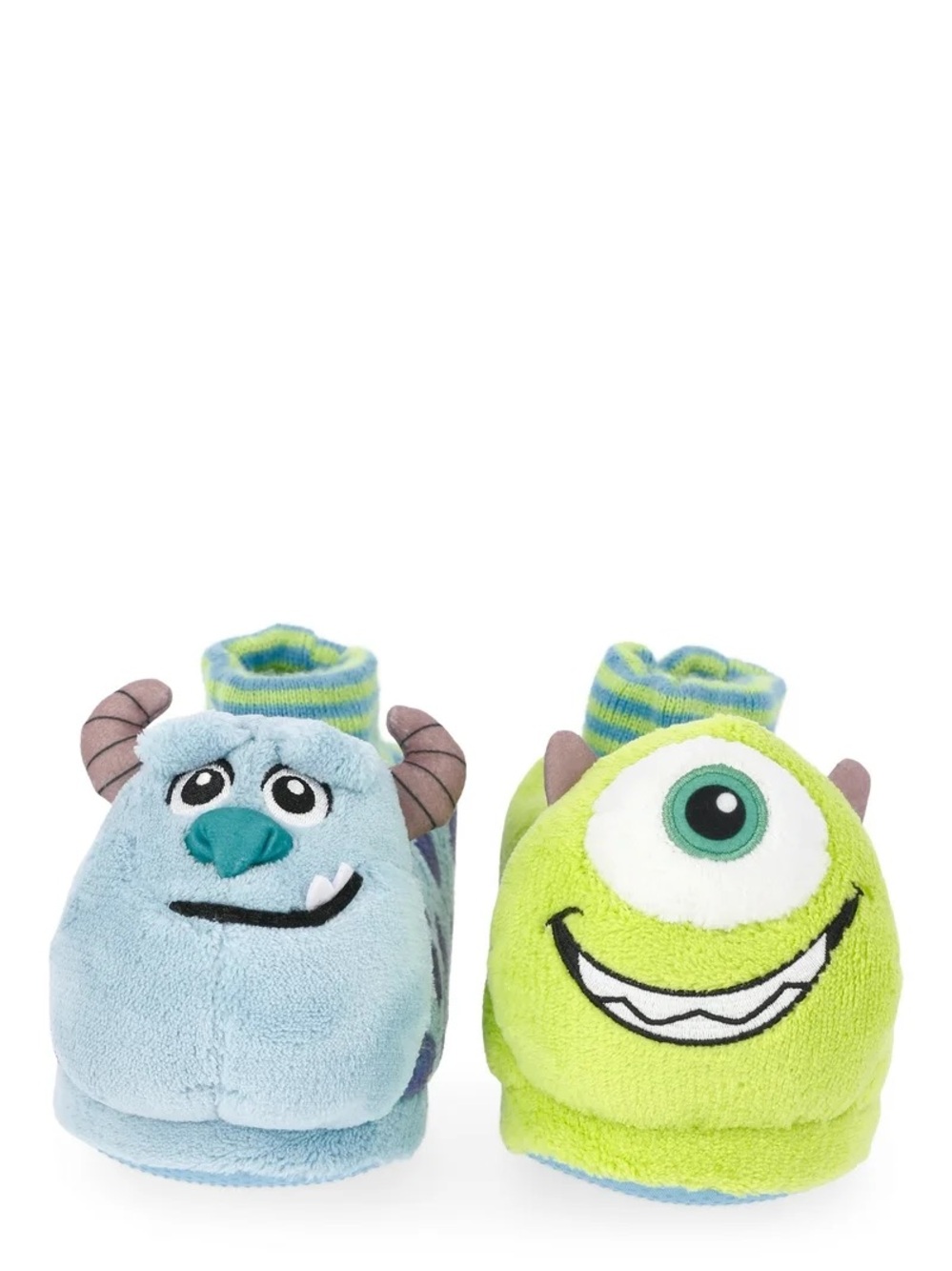 NWOT  Monsters, Inc. Plush Slippers - Blue Sulley & Green Mike